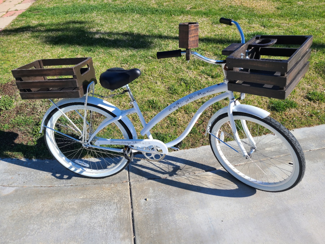 Bicycle Basket Front Kona Brown with Cup Holder