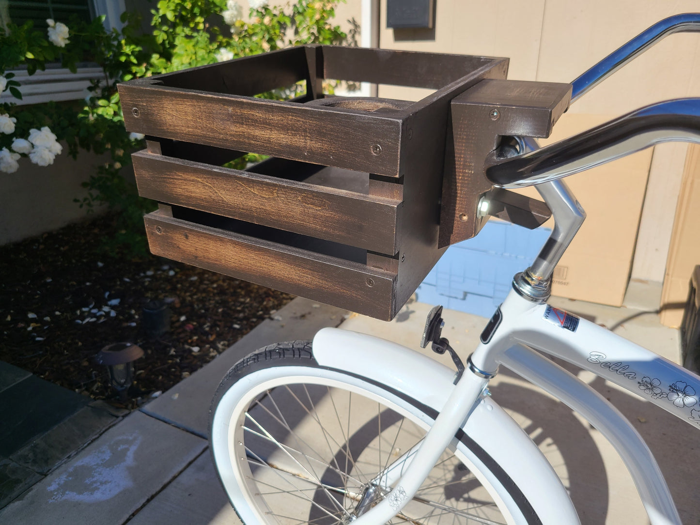 Bicycle Basket Front Kona Brown with Cup Holder