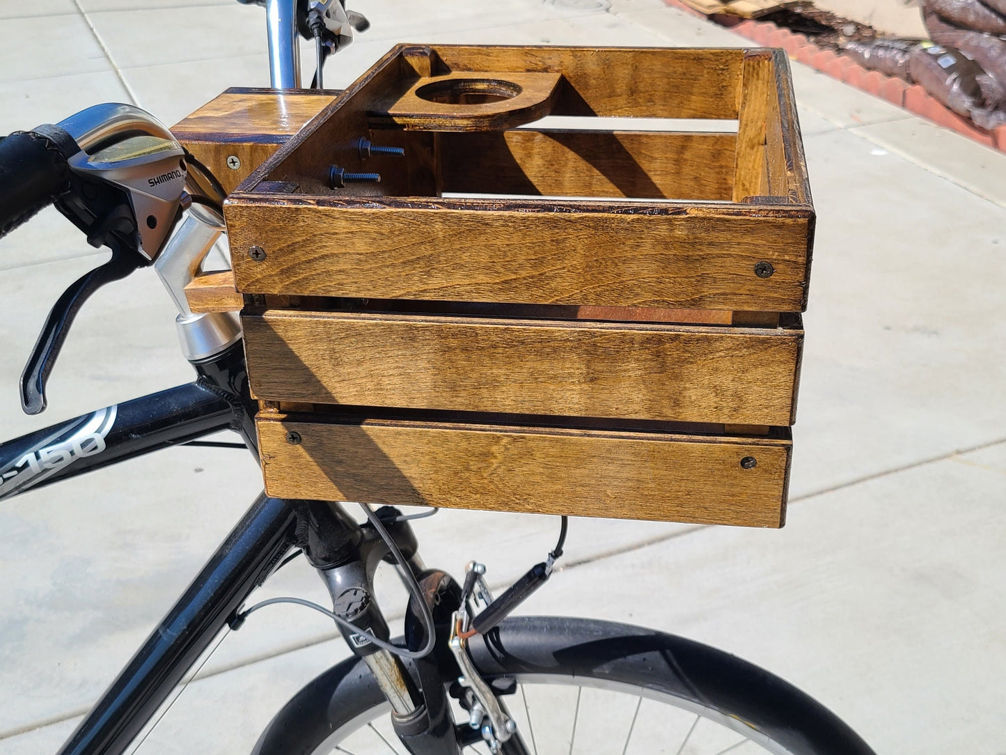 Bicycle Basket Wooden front Vintage Brown
